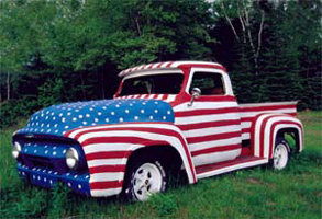 Photograph of a Patriotic Truck